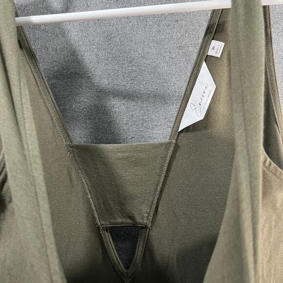Encore by Idina Menzel Regular V-Neck Romper Size M Green Khaki - Picture 13 of 16